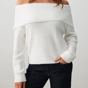 White Off Shoulder Cardigan